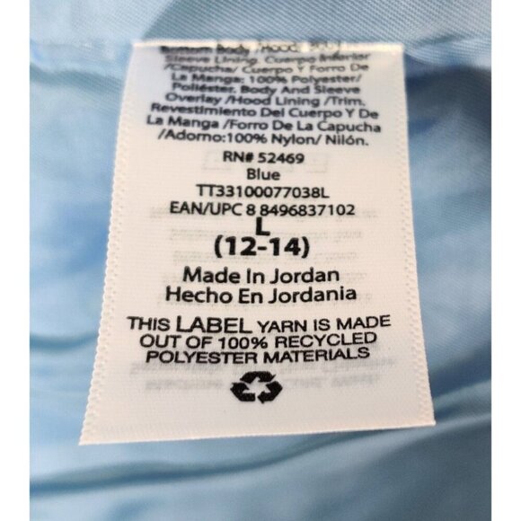 Time and Tru Mixed Media Snap Sherpa Hooded Jacket Women Juniors Blue L (12-14) - Picture 7 of 7